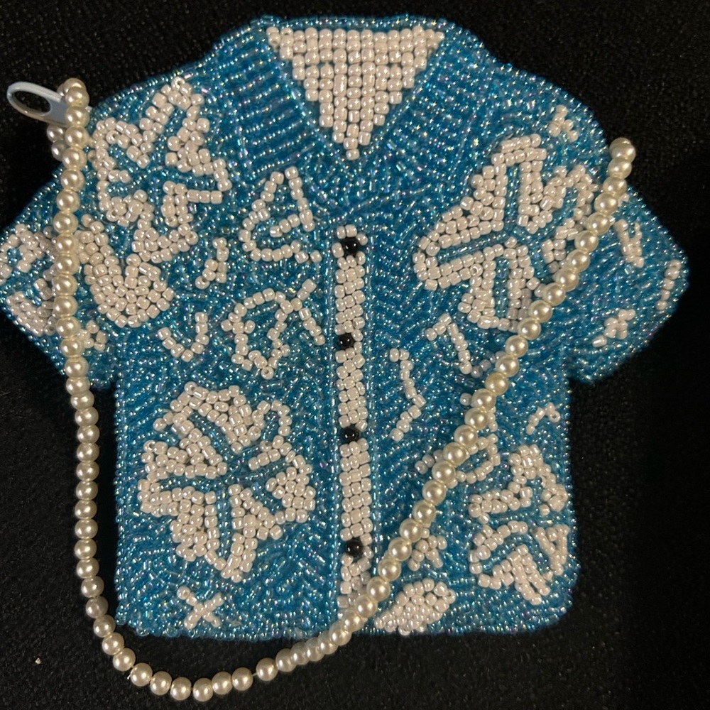 Blue & White Hawaiian Shirt Coin Purse